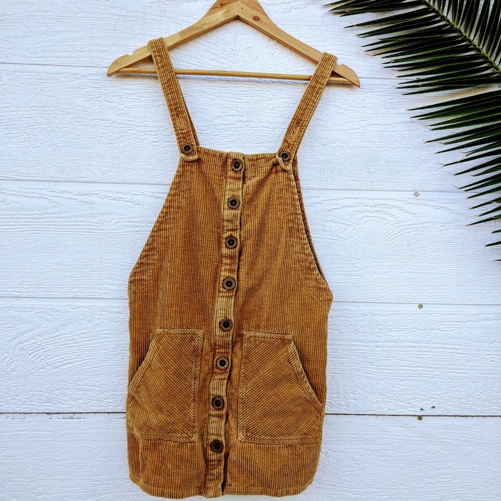 Forever 21 button-down corduroy overall Dress